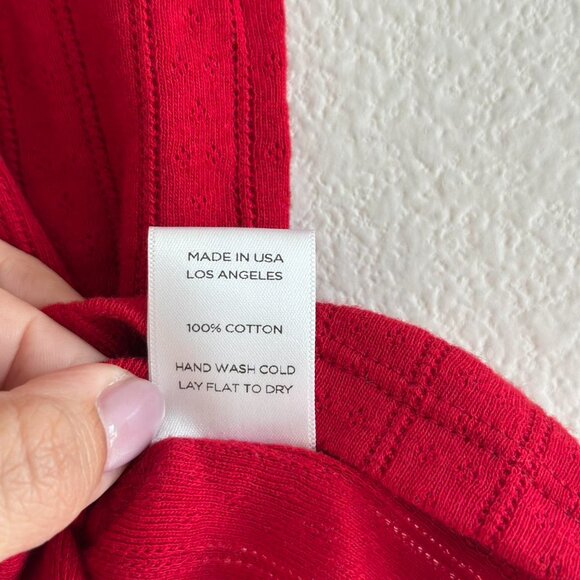Madewell x LESET Pointelle Slim-Fit Tee in Red, Size Medium - Picture 4 of 5